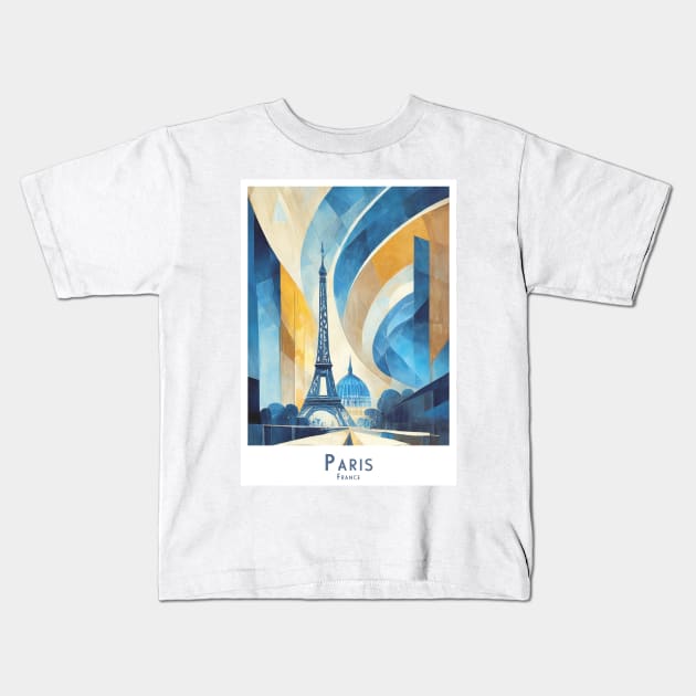 Abstract Paris Eiffel Tower in France Kids T-Shirt by POD24